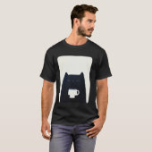 T-shirt Chat buvant du café (Devant entier)
