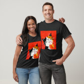 T-shirt chat Buvant une Boisson Orange de Manière Cool (Unisexe)