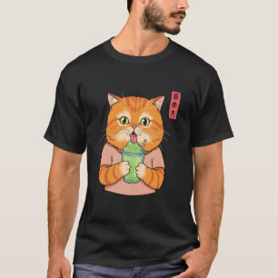 T-shirt Chat Buvant une Slushy Ambiance Été Drôle Graphiqu