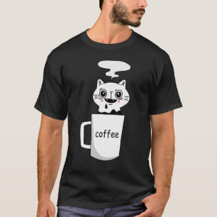 T-shirt Chat Café Caféine Petit Chaton Cappuccino