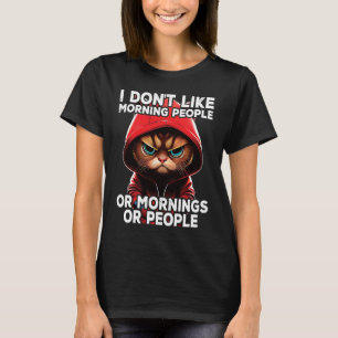 T-shirt Chat Café Je n'aime pas les gens du matin  8