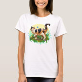 T-shirt Chat Calico Fluffy avec papillon (Devant)