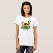 T-shirt Chat Calico Fluffy avec papillon (Devant entier)