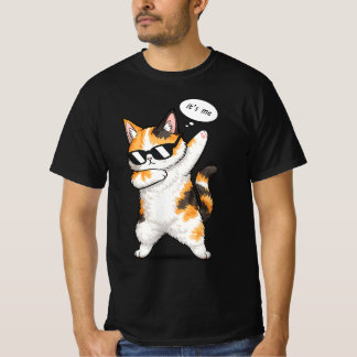 T-shirt chat calico rafraîchissant faisant du dab