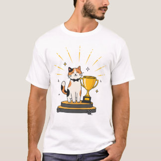 T-shirt Chat Calico Remporte un Trophée