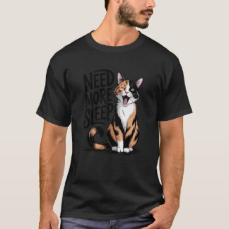 T-shirt Chat calicot dessiné à la main a besoin de plus de