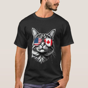 T-shirt Chat canadien américain Lunettes de soleil Design 