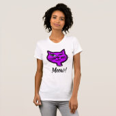 T-shirt Chat cartonné mignon violet Winte (Devant entier)