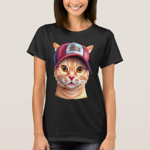 T-shirt Chat Casquette de Baseball Chapeau Chat Sports Ani