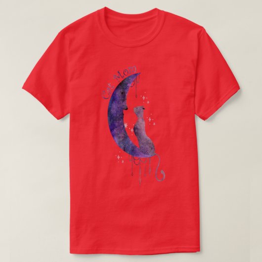 T-shirt Chat céleste et lune (Design devant)