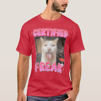 T-shirt Chat certifié fou Mème de chat drôle Humour ami am