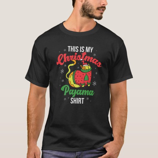 T-shirt Chat C'Est Mon Pyjama De Noël (Devant)