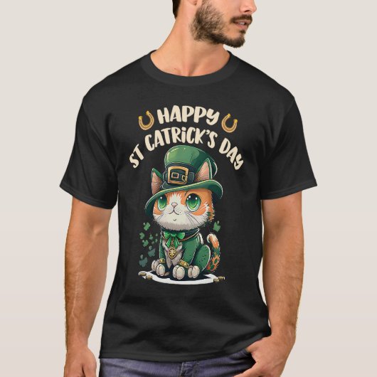 T-shirt Chat chanceux de la Saint-Patrick St Catrick's Da (Devant)