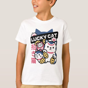 T-shirt Chat Chanceux Maneki Neko – Chat de Fortune Japona