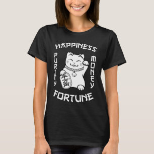 T-shirt Chat Chanceux Maneki Neko Japonais Kawai Chat Mign