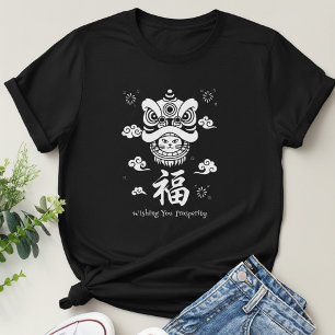T-shirt Chat Chanceux Minimaliste en Art