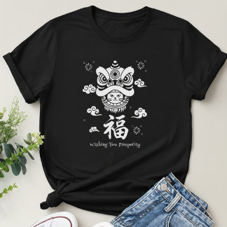 T-shirt Chat Chanceux Minimaliste en Art