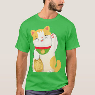 T-shirt Chat chanceux pour le bonheur Maneki Neko Japon