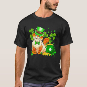 T-shirt Chat chanceux Trèfle irlandais Chanceux St Patrick