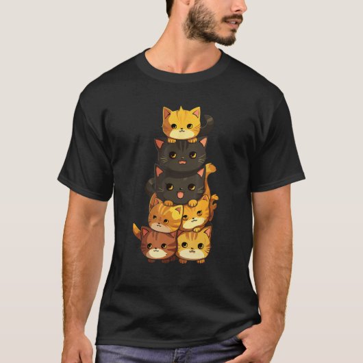 T-shirt Chat Chat Adorable Tas De Chatons (Devant)