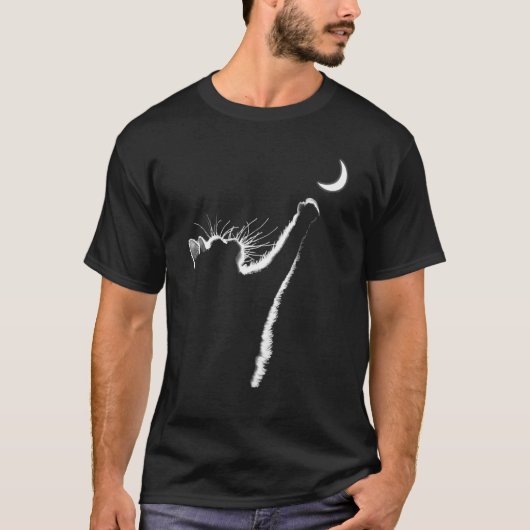 T-shirt Chat Chat Avec Lune (Devant)