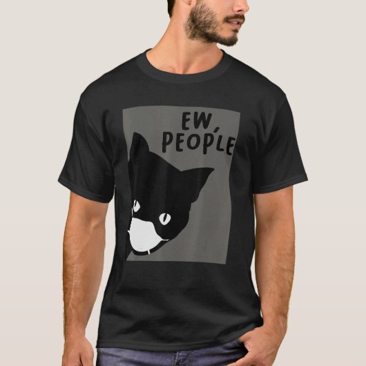 T-shirt Chat Chat Avec Masque Visage Ew Personnes Chat 1 (Devant)