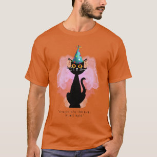 T-shirt Chat   Chat avec un chapeau de fête sarcastique   