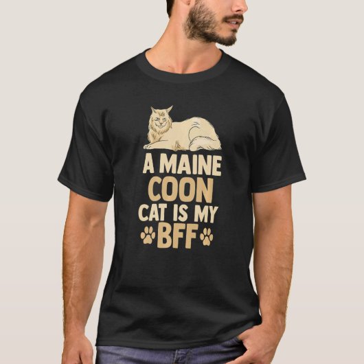 T-shirt Chat Chat Maman Papa Retro Un Chat Maine Coon Est (Devant)