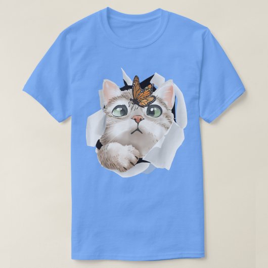 T-shirt Chat, Chat Orange T, Tissu Torn Chat, Chaton (Design devant)