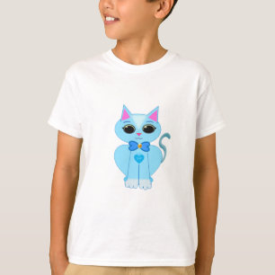 T-shirt Chat chaton bleu clair élégant