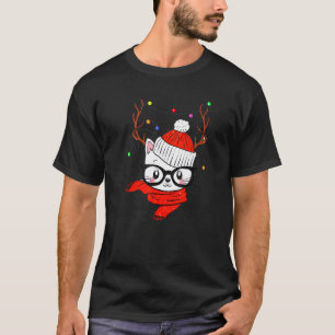 T-shirt Chat Chaton Chapeau Père Noël Noël X Mas