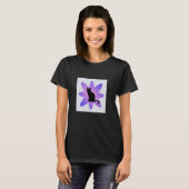 T-shirt Chat Chaton et Fleur Violette (Devant entier)