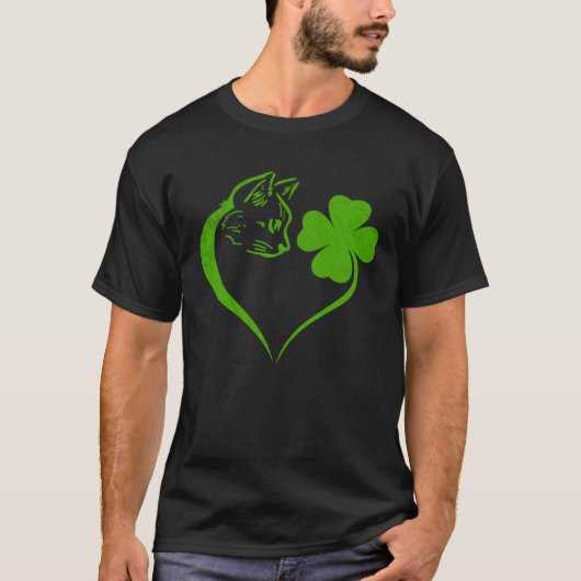 T-shirt Chat  Chaton Fête de la Saint-Patrick Trèfle Irlan (Devant)