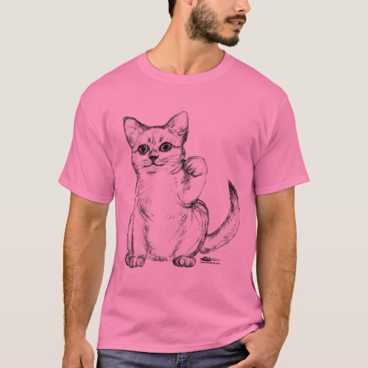 T-shirt Chat Chaton Maneki Neko Invite (Devant)