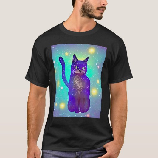 T-shirt Chat Chaton Minou de l'Espace Dans le Style des Ch (Devant)