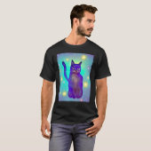 T-shirt Chat Chaton Minou de l'Espace Dans le Style des Ch (Devant entier)