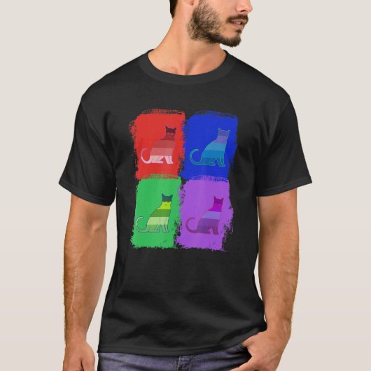 T-shirt Chat Chats Chat Pop Art (Devant)
