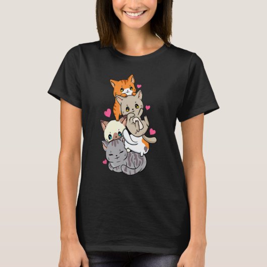 T-shirt Chat Chats Mignon Chat Neko Cadeau (Devant)