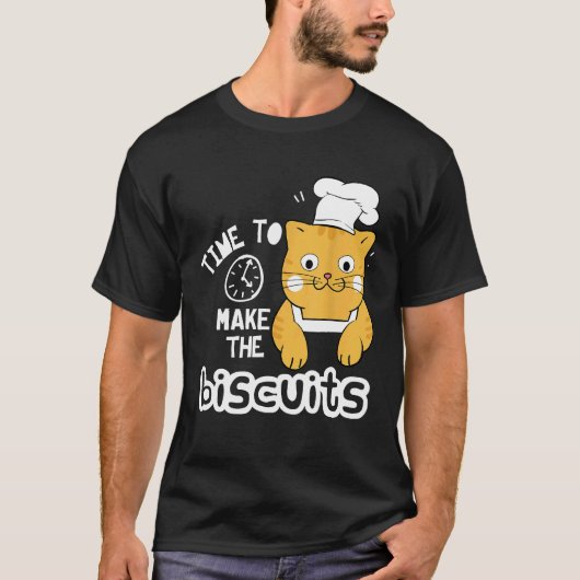 T-shirt Chat Chef C'est Temps De Faire Des Biscuits (Devant)