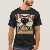 T-shirt Chat Chef Sushi  (Devant)