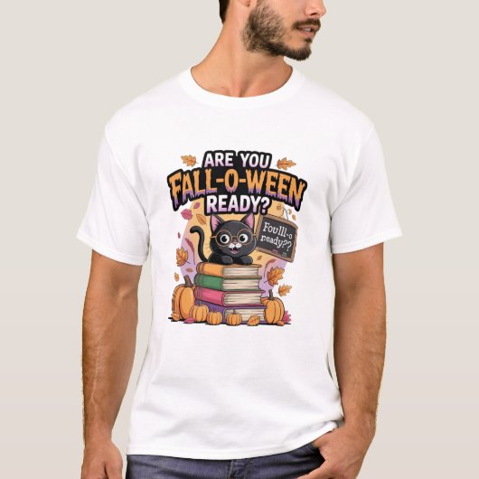 T-shirt Chat-chemise hallowen (Devant)