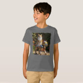 T-shirt Chat chevauchant son fidèle chien robot ! (Devant entier)