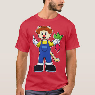 T-shirt Chat chez l'agriculteur avec radis