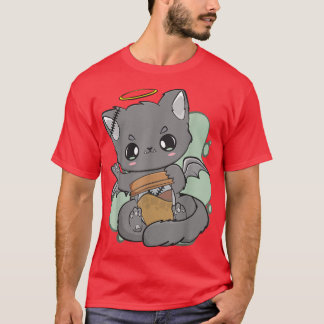 T-shirt Chat Chibi et tasse de café Neko gothique Yume Kaw
