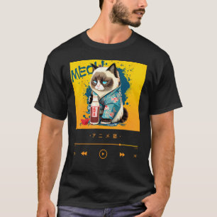 T-shirt Chat Chibi traditionnel japonais vêtu de kimono