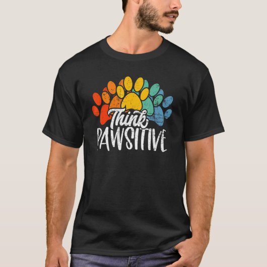 T-shirt Chat Chien Tee Pawsitive Animal (Devant)