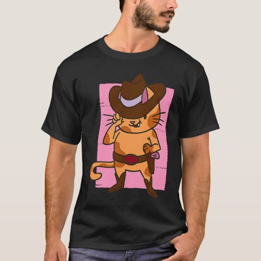 T-shirt chat choisit pistolet (Devant)