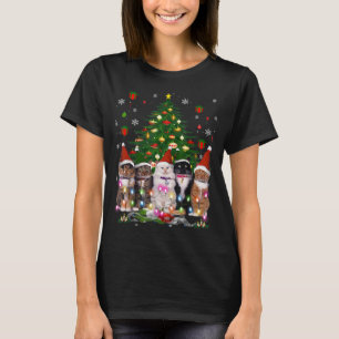 T-shirt Chat Christmas Funny Shirt Meowy Arbre de Noël Cha