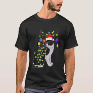 T-shirt Chat Christmas Light Cat