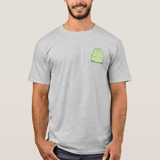 T-shirt Chat Chubby Matcha Vert (Devant)